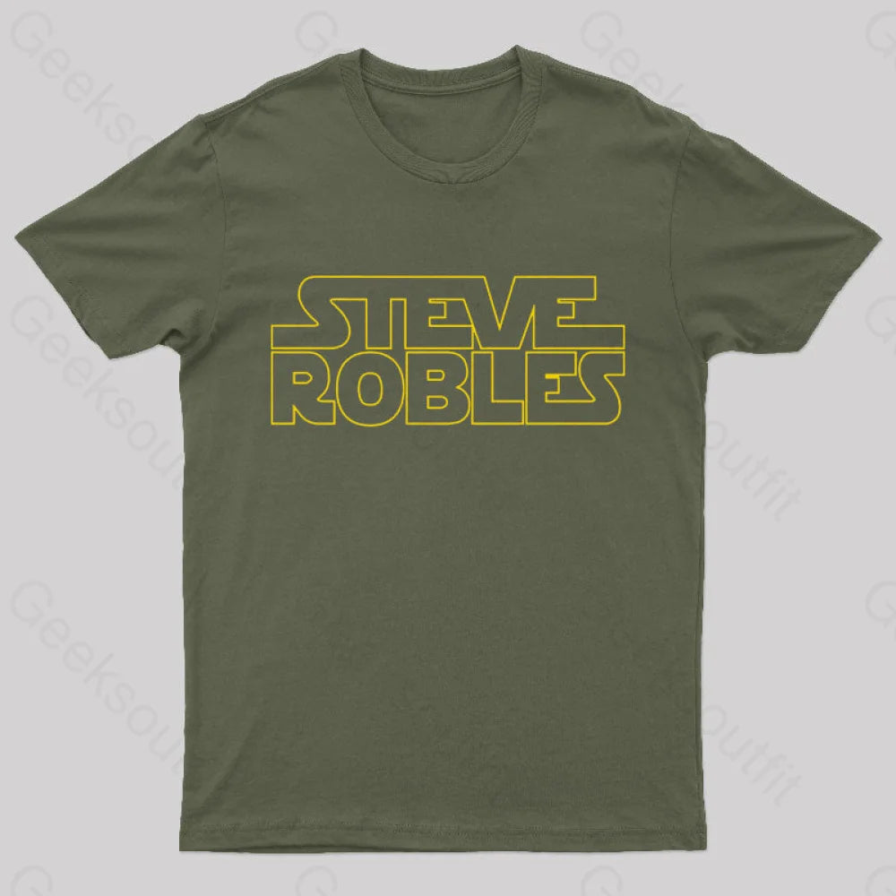 Steve Wars Geek T-Shirt Army Green / S