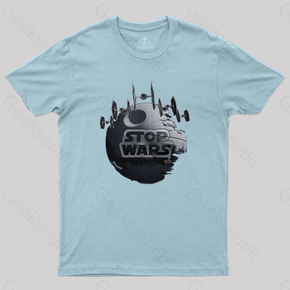 Stop Wars V2 T-Shirt Light Blue / S