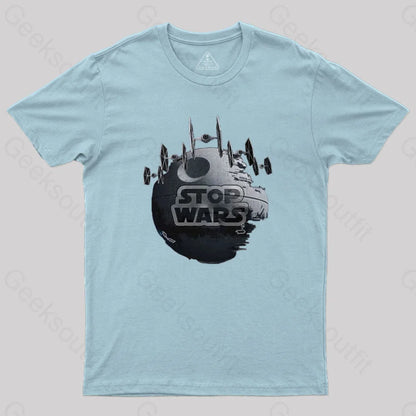 Stop Wars V2 T-Shirt Light Blue / S