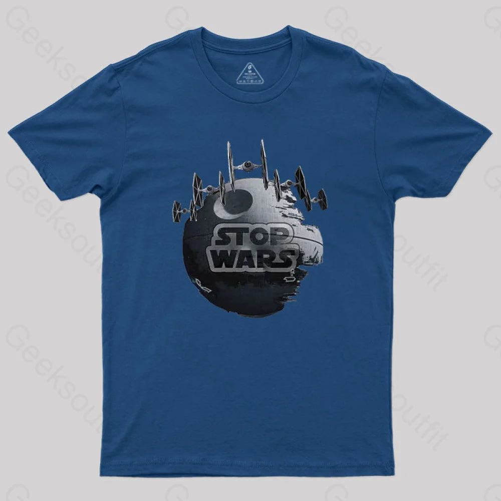 Stop Wars V2 T-Shirt Navy / S