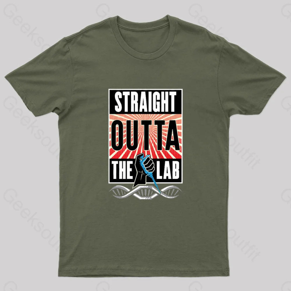 Straight Outta The Lab T-Shirt Army Green / S