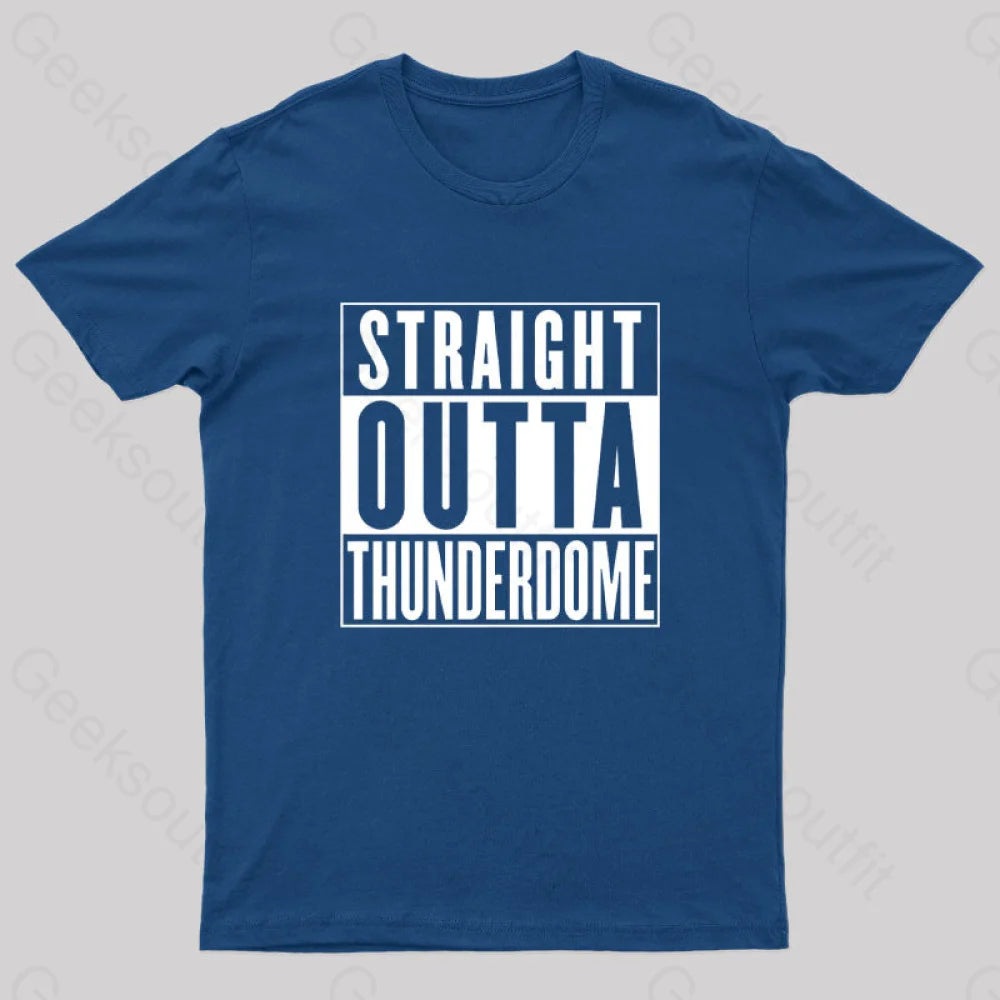 Straight Outta Thunderdome Nerd T-Shirt Navy / S