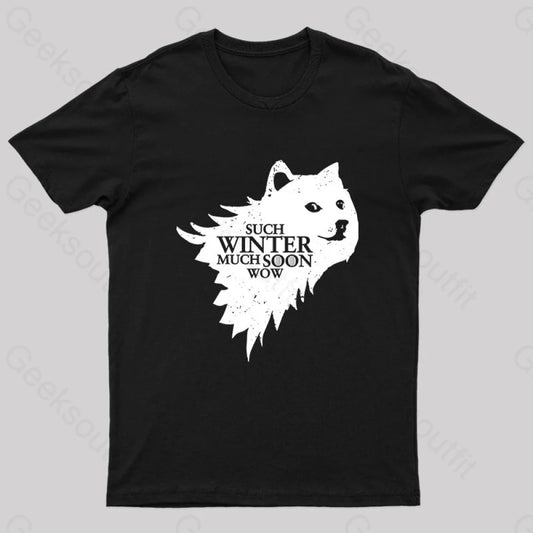 Such Winter Much Soon Wow T-Shirt Black / S