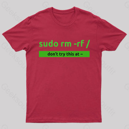 Sudo Linux Programming Command Nerd T-Shirt Red / S