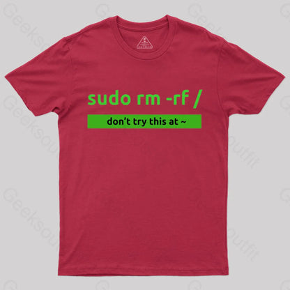 Sudo Linux Programming Command Nerd T-Shirt Red / S