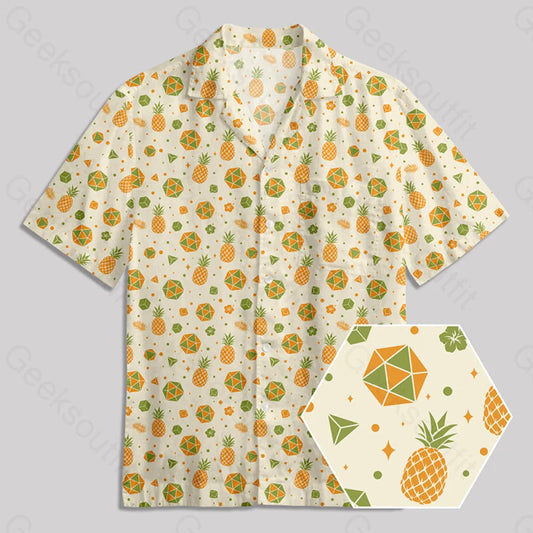 Summer Pineapple Dnd Button Up Pocket Shirt Yc