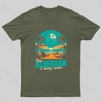 Summer Planet Destruction Geek T-Shirt Army Green / S