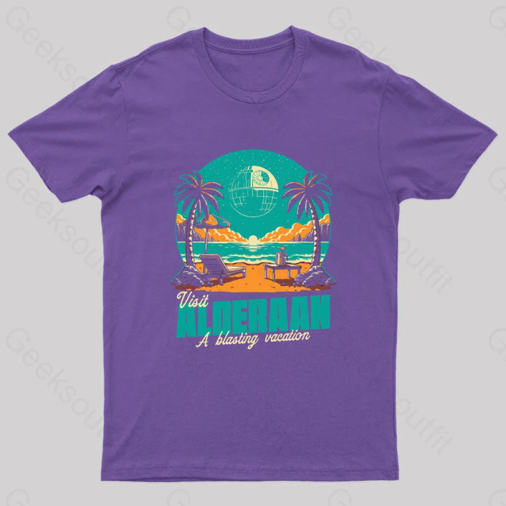 Summer Planet Destruction Geek T-Shirt Purple / S