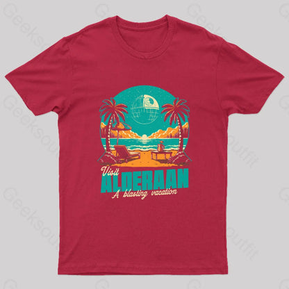 Summer Planet Destruction Geek T-Shirt Red / S