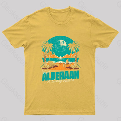 Summer Planet Destruction Geek T-Shirt Yellow / S