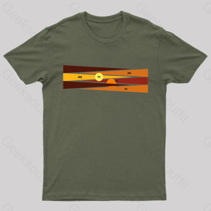 Sunset Nerd T-Shirt Army Green / S