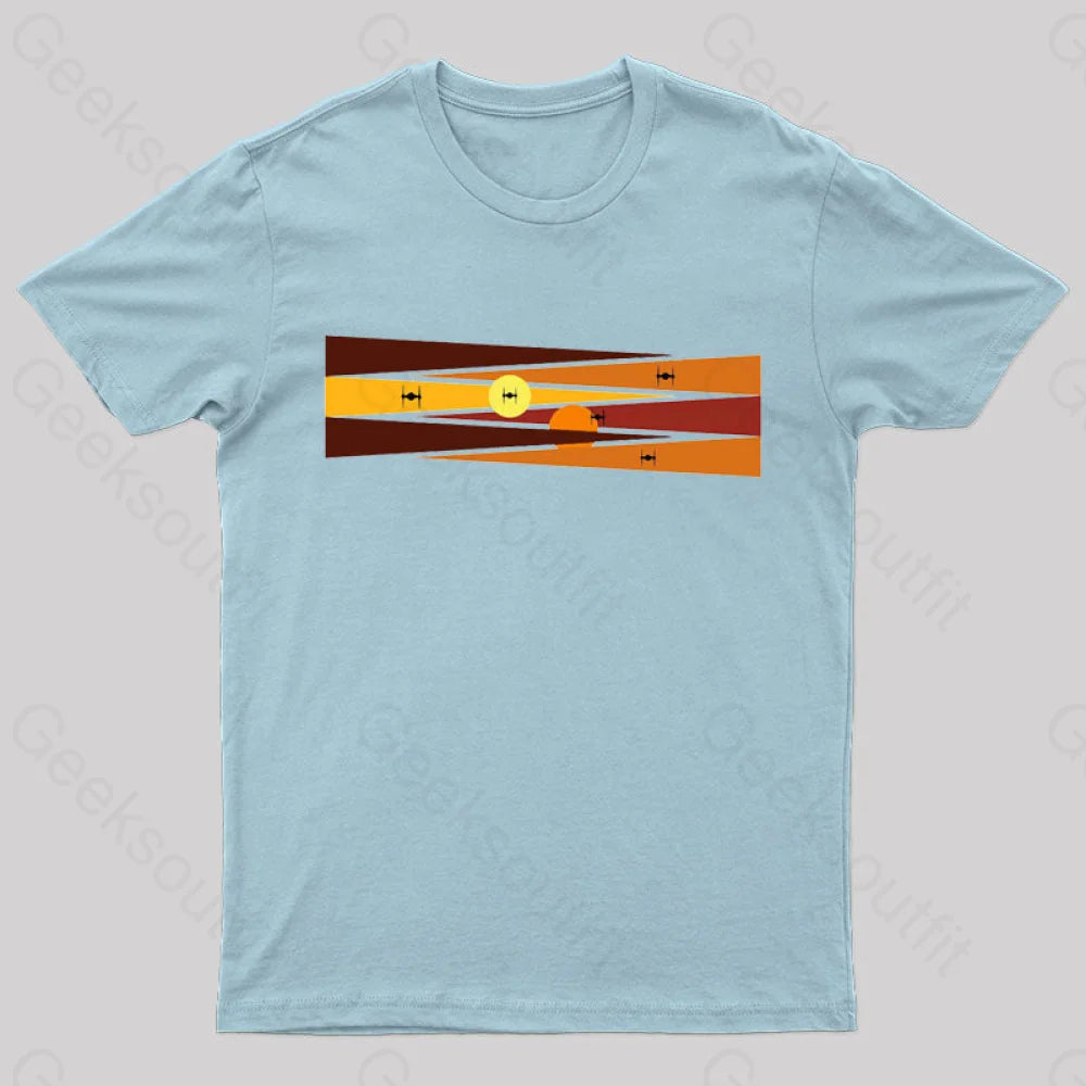 Sunset Nerd T-Shirt Light Blue / S