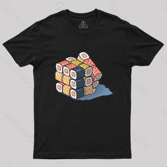 Sushi Cube Puzzle T-Shirt Black / S