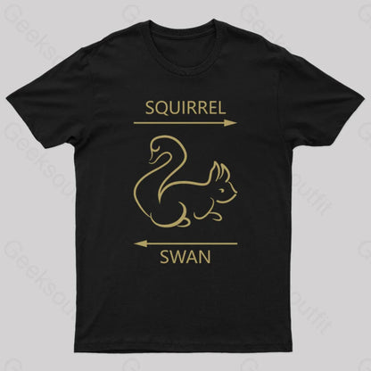 Swan Or Squirrel Geek T-Shirt Black / S