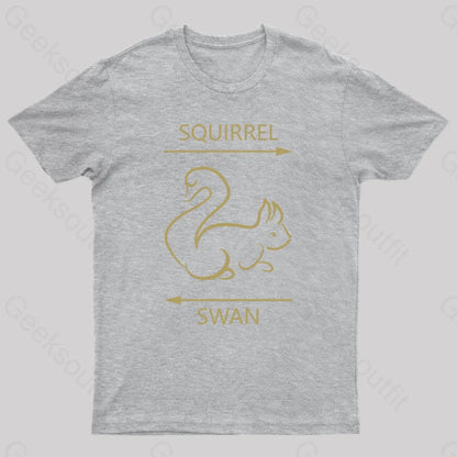 Swan Or Squirrel Geek T-Shirt Grey / S