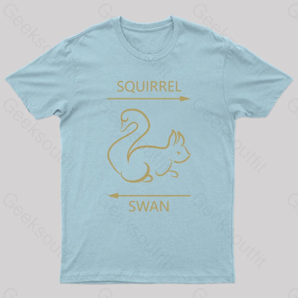 Swan Or Squirrel Geek T-Shirt Light Blue / S