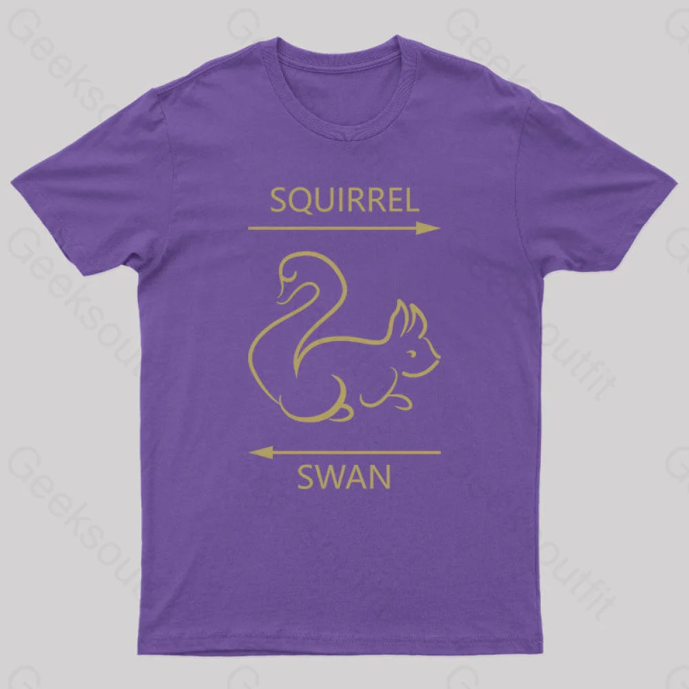 Swan Or Squirrel Geek T-Shirt Purple / S