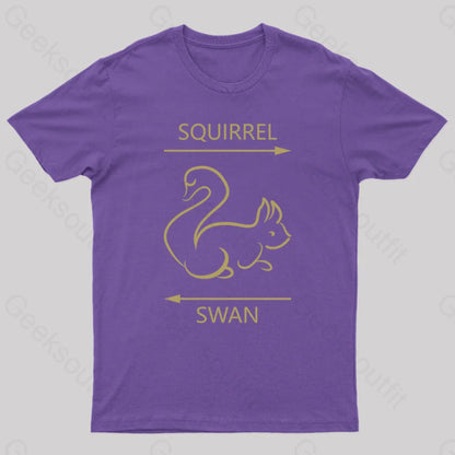 Swan Or Squirrel Geek T-Shirt Purple / S