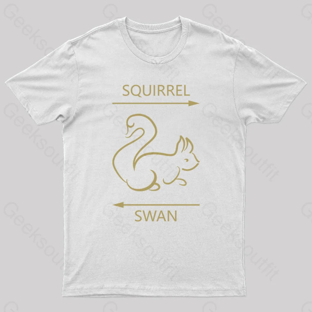 Swan Or Squirrel Geek T-Shirt White / S