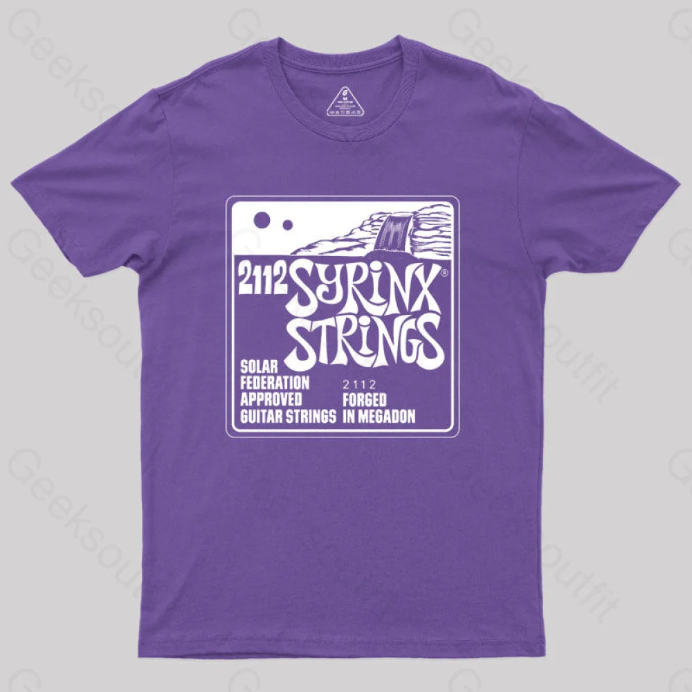 Syrinx Strings 2112 Rush T-Shirt Purple / S