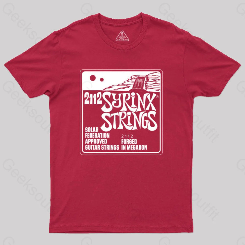 Syrinx Strings 2112 Rush T-Shirt Red / S