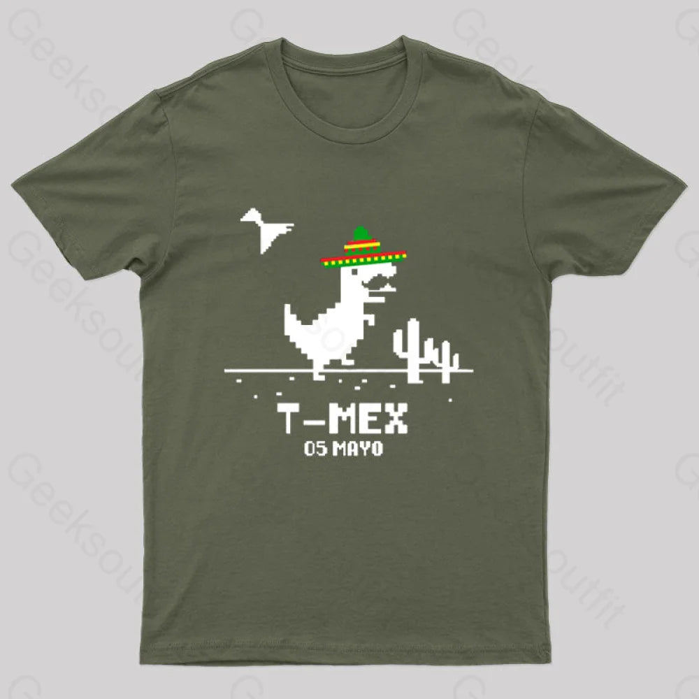 T-Mex Cinco De Mayo T-Shirt Army Green / S