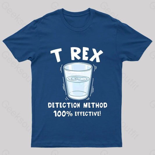 T Rex Detection Method Nerd T-Shirt Navy / S