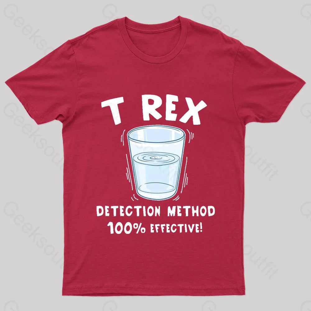 T Rex Detection Method Nerd T-Shirt Red / S