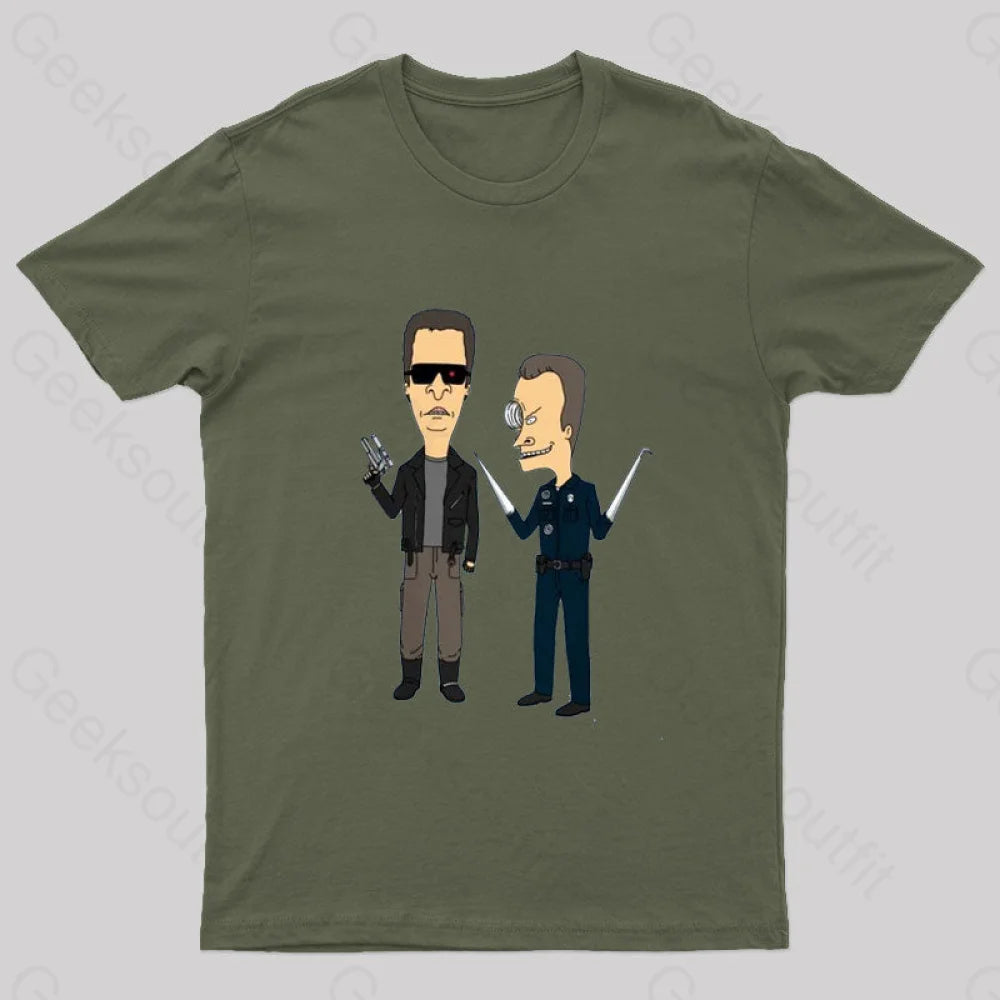 T800 And T1000 T-Shirt Army Green / S