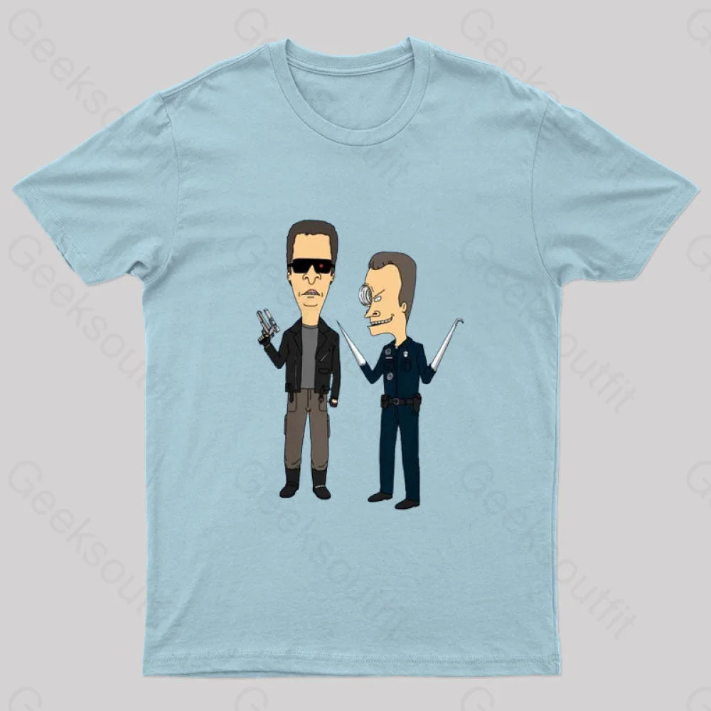 T800 And T1000 T-Shirt Light Blue / S