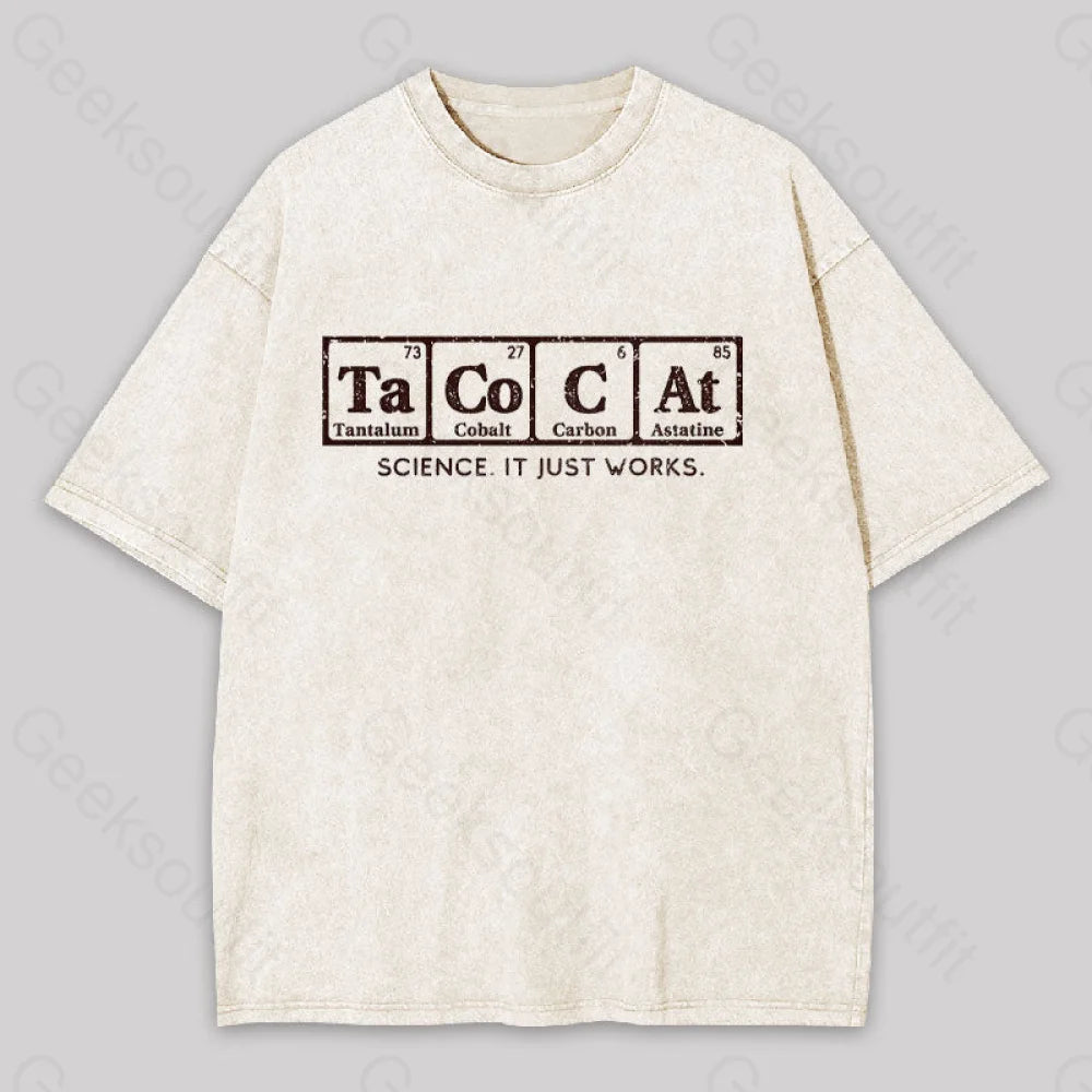 Tacocat Geek Washed T-Shirt Apricot / S