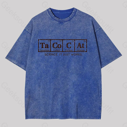 Tacocat Geek Washed T-Shirt Blue / S