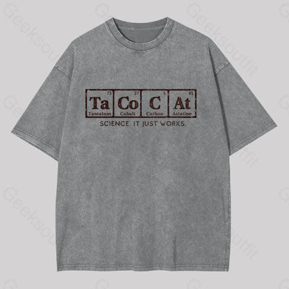 Tacocat Geek Washed T-Shirt Grey / S