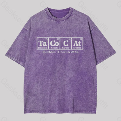 Tacocat Geek Washed T-Shirt Purple / S