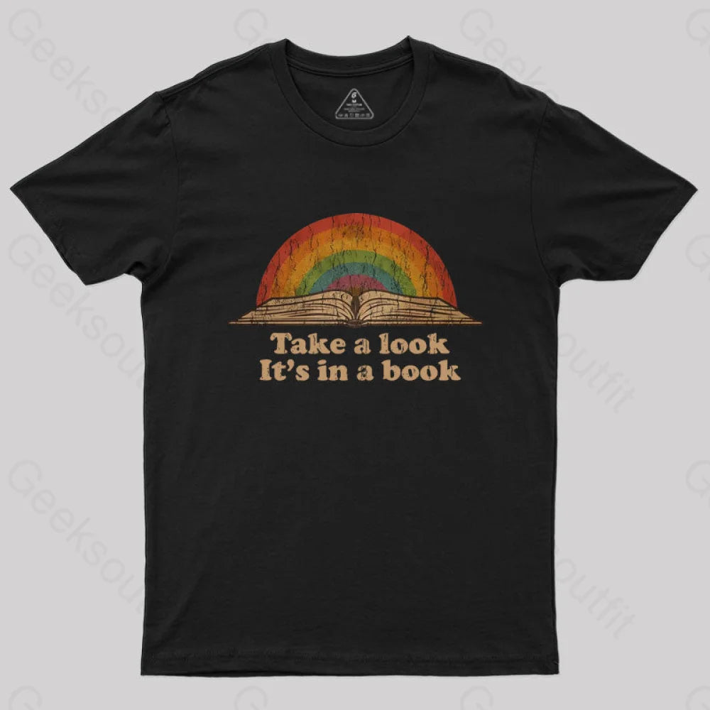 Take A Look It Is In Book Vintage T-Shirt Black / S