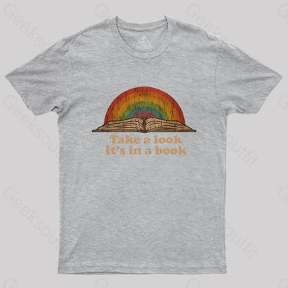 Take A Look It Is In Book Vintage T-Shirt Grey / S