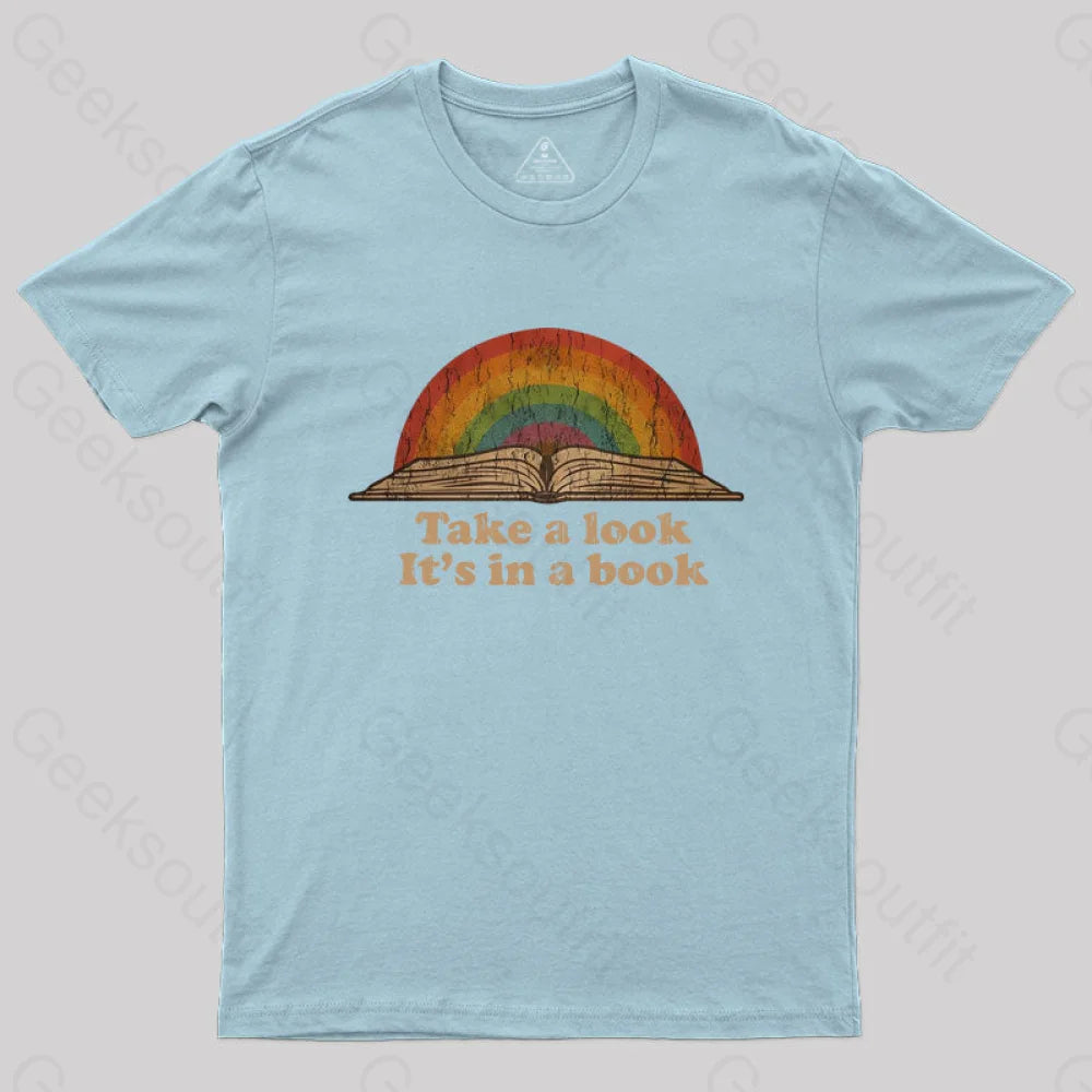 Take A Look It Is In Book Vintage T-Shirt Light Blue / S