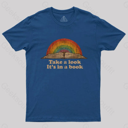 Take A Look It Is In Book Vintage T-Shirt Navy / S