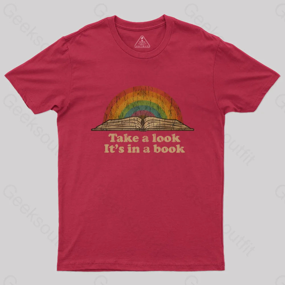 Take A Look It Is In Book Vintage T-Shirt Red / S