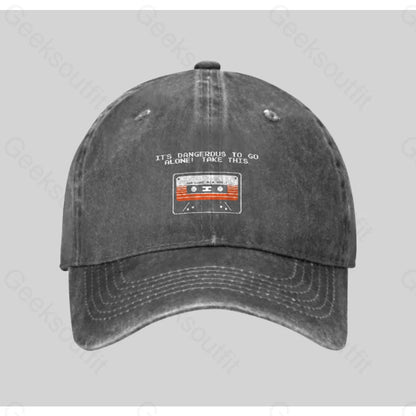 Take This Tape Washed Vintage Baseball Cap Grey