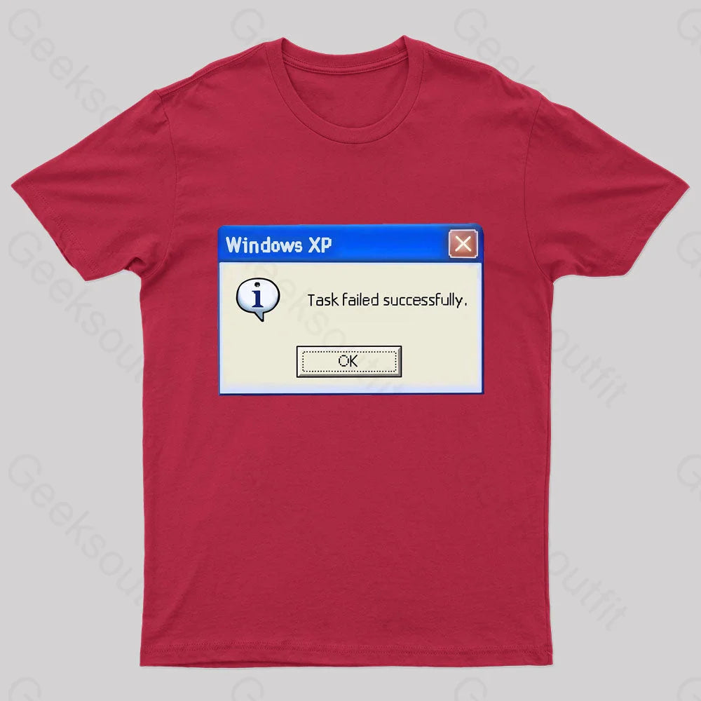 Task Failed Successfully Geek T-Shirt Red / S