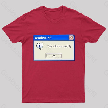 Task Failed Successfully Geek T-Shirt Red / S