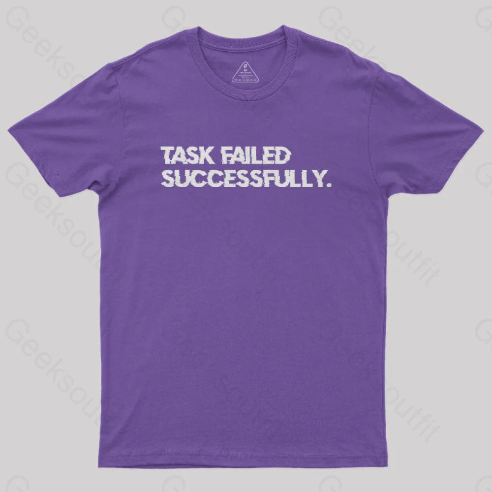 Task Failed Successfully Nerd T-Shirt Purple / S