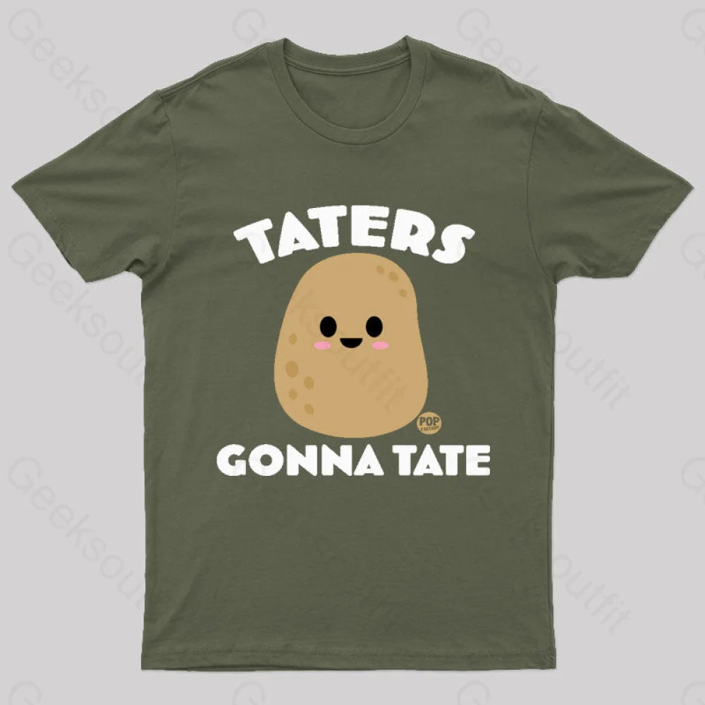 Taters Nerd T-Shirt Army Green / S