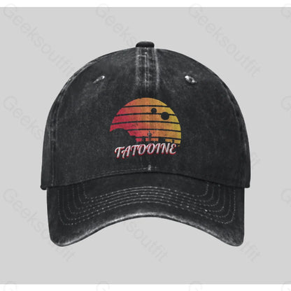 Tatooine Sunset Washed Vintage Baseball Cap Black