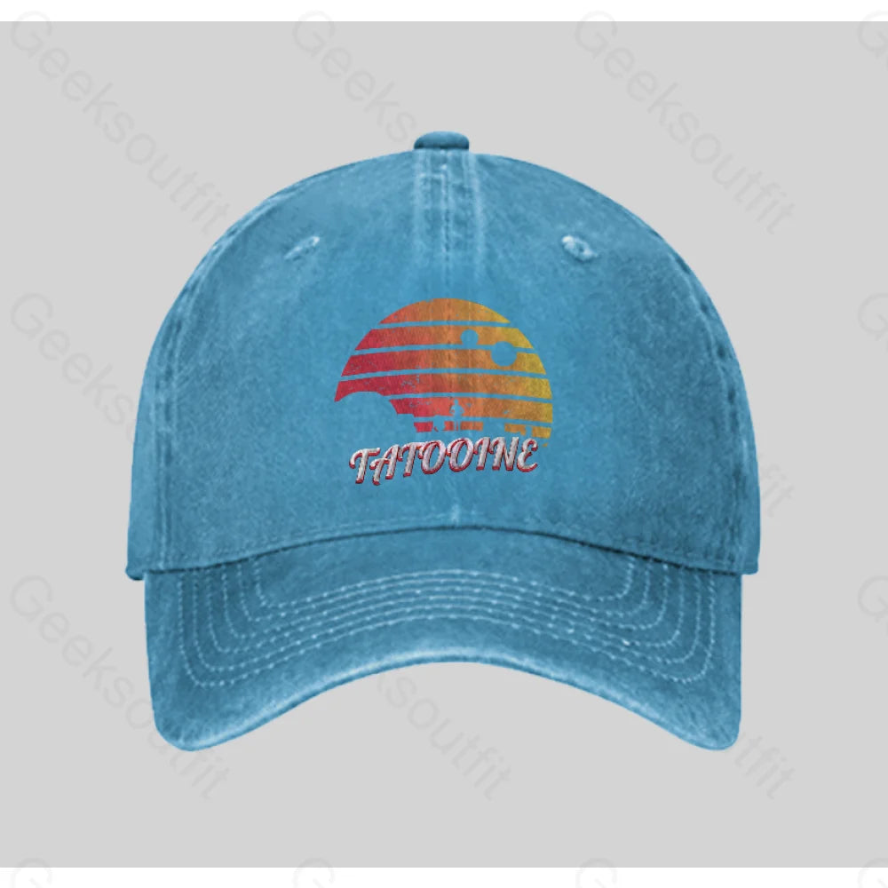 Tatooine Sunset Washed Vintage Baseball Cap Blue