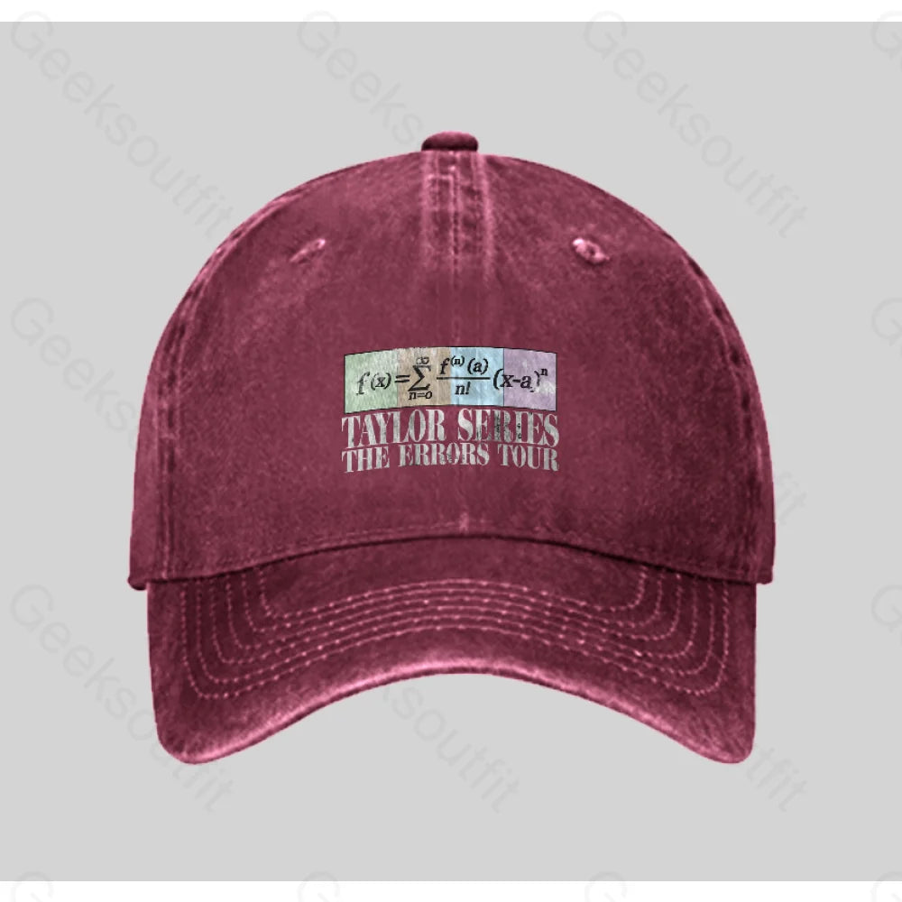 Taylor Series The Errors Tour Washed Vintage Baseball Cap Red