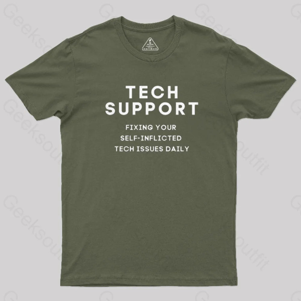 Tech Support T-Shirt Army Green / S