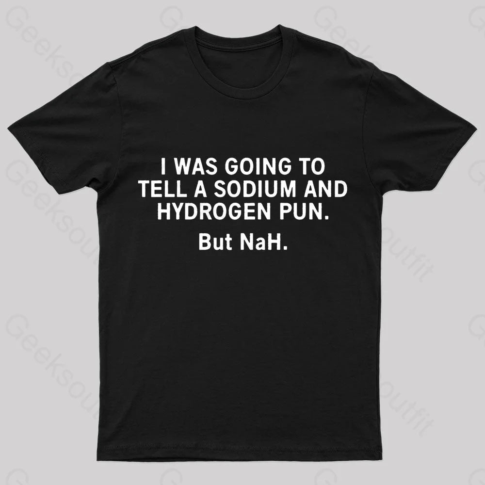 Tell A Sodium And Hydrogen Pun Geek T-Shirt Black / S