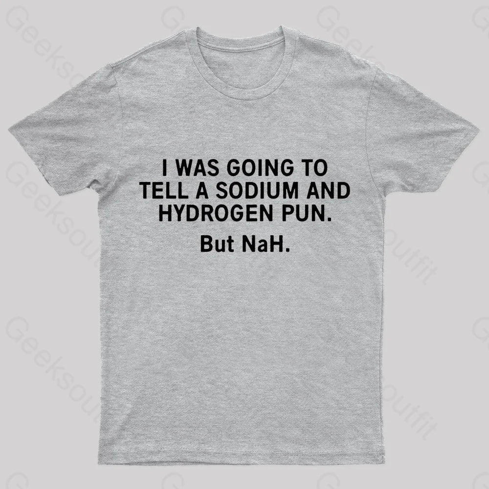 Tell A Sodium And Hydrogen Pun Geek T-Shirt Grey / S